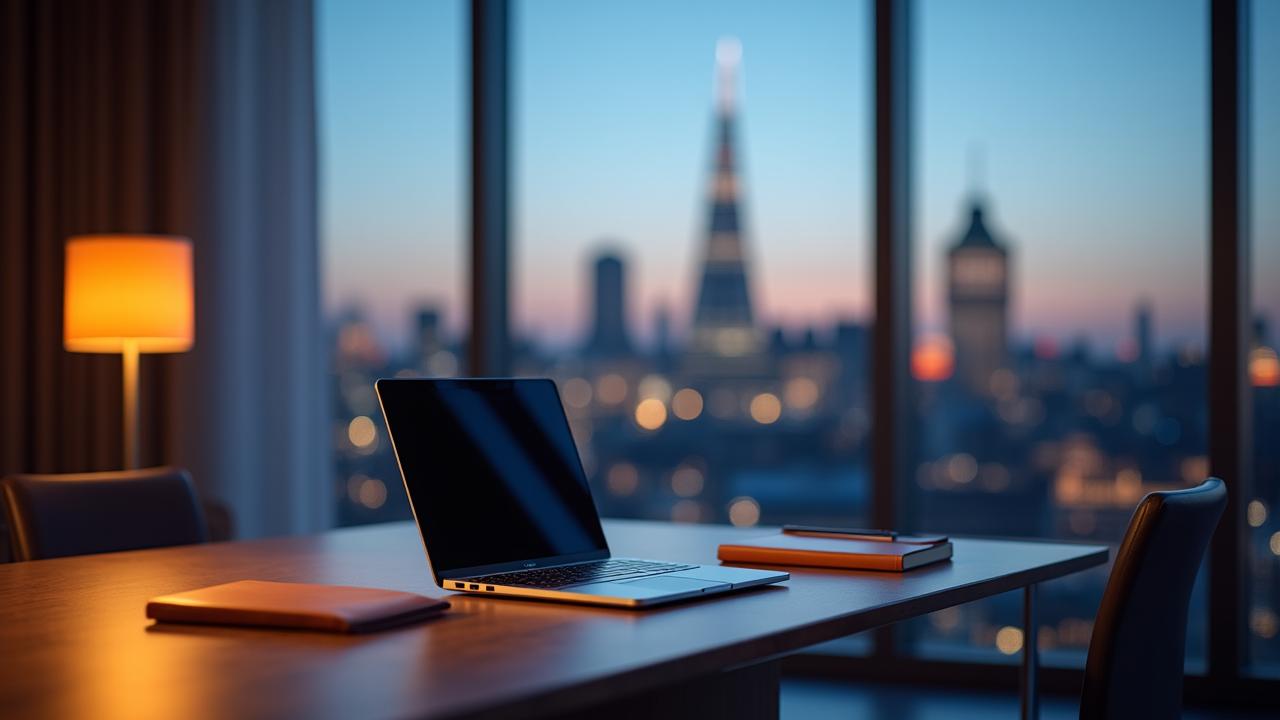 Executive professional in a sophisticated modern Edinburgh office